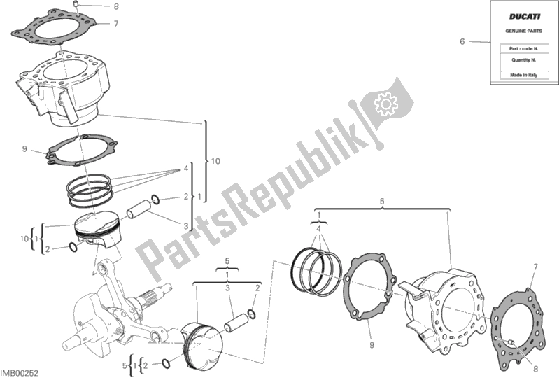 Alle onderdelen voor de Cilinders - Zuigers van de Ducati Multistrada 950 USA 2020